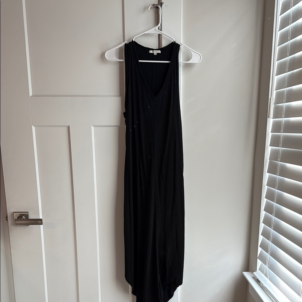 Z Supply Black Sheath Maxi Dress Scoop Neck Sleeveless
